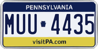 PA license plate MUU4435