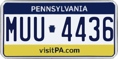 PA license plate MUU4436
