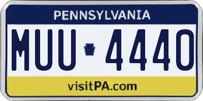 PA license plate MUU4440