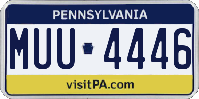 PA license plate MUU4446