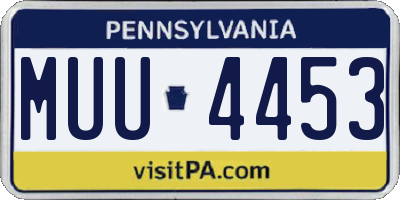PA license plate MUU4453