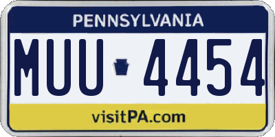 PA license plate MUU4454