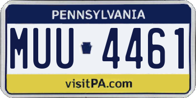 PA license plate MUU4461