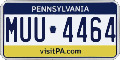 PA license plate MUU4464