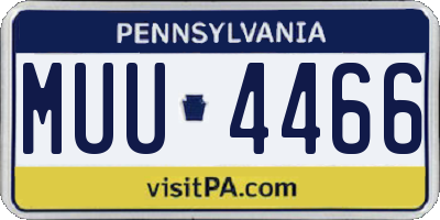PA license plate MUU4466