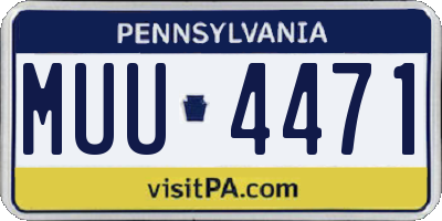 PA license plate MUU4471
