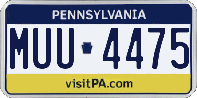 PA license plate MUU4475