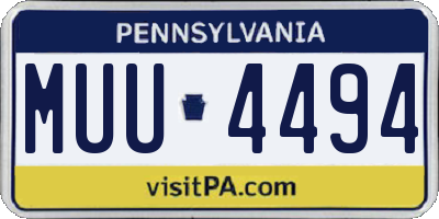 PA license plate MUU4494