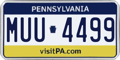 PA license plate MUU4499