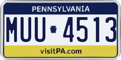 PA license plate MUU4513