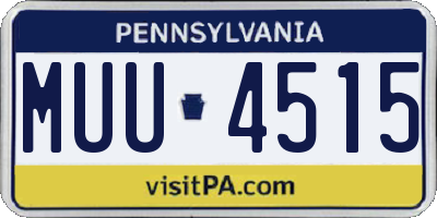 PA license plate MUU4515