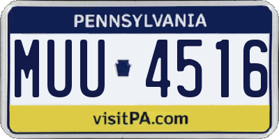 PA license plate MUU4516