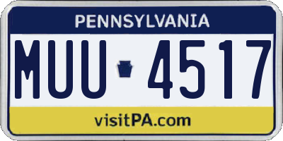 PA license plate MUU4517
