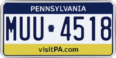 PA license plate MUU4518