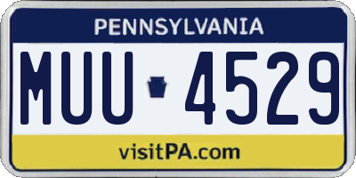 PA license plate MUU4529