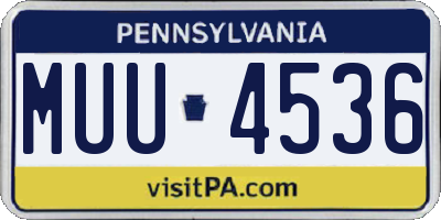 PA license plate MUU4536