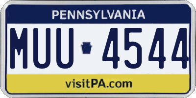 PA license plate MUU4544