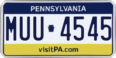 PA license plate MUU4545