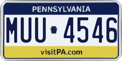 PA license plate MUU4546