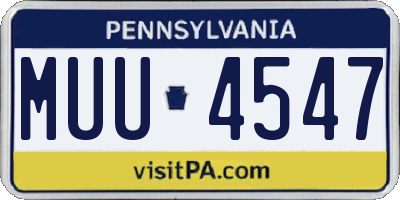 PA license plate MUU4547