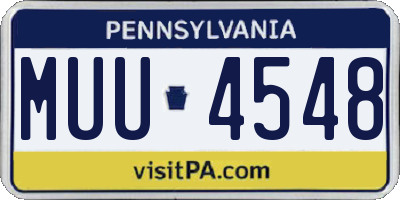 PA license plate MUU4548