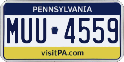 PA license plate MUU4559