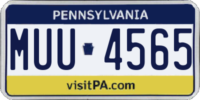 PA license plate MUU4565