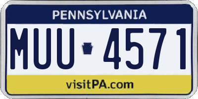 PA license plate MUU4571