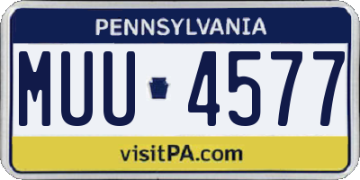 PA license plate MUU4577