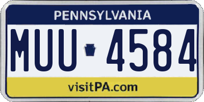 PA license plate MUU4584
