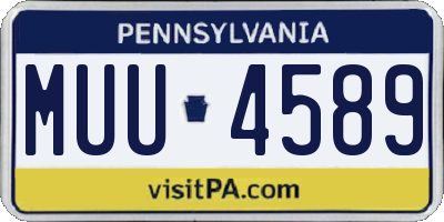 PA license plate MUU4589
