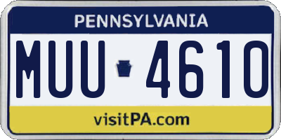 PA license plate MUU4610