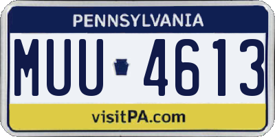 PA license plate MUU4613