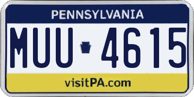 PA license plate MUU4615