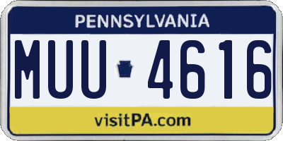 PA license plate MUU4616