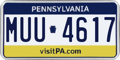 PA license plate MUU4617