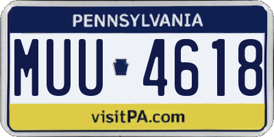 PA license plate MUU4618