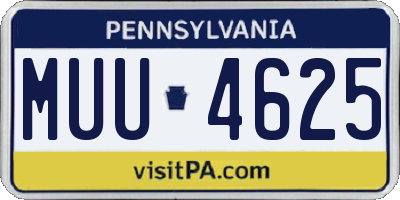 PA license plate MUU4625