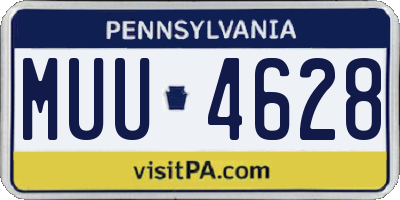 PA license plate MUU4628