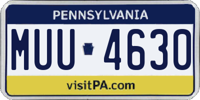 PA license plate MUU4630