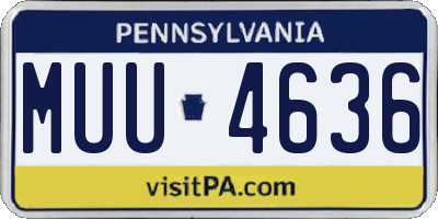 PA license plate MUU4636