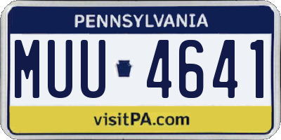 PA license plate MUU4641