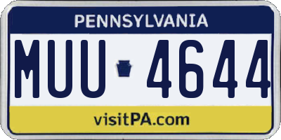 PA license plate MUU4644