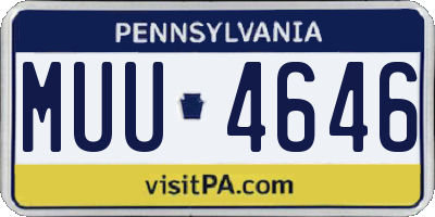PA license plate MUU4646