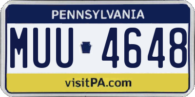 PA license plate MUU4648