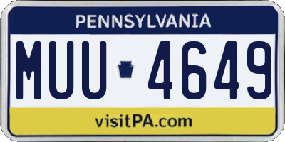PA license plate MUU4649
