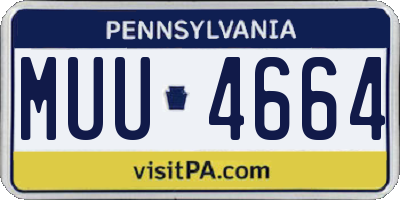PA license plate MUU4664