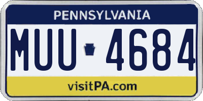PA license plate MUU4684