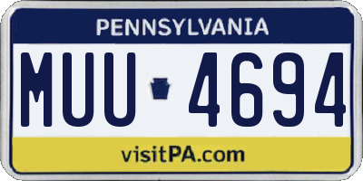 PA license plate MUU4694