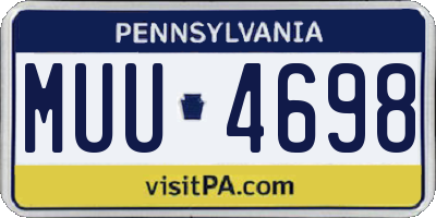 PA license plate MUU4698